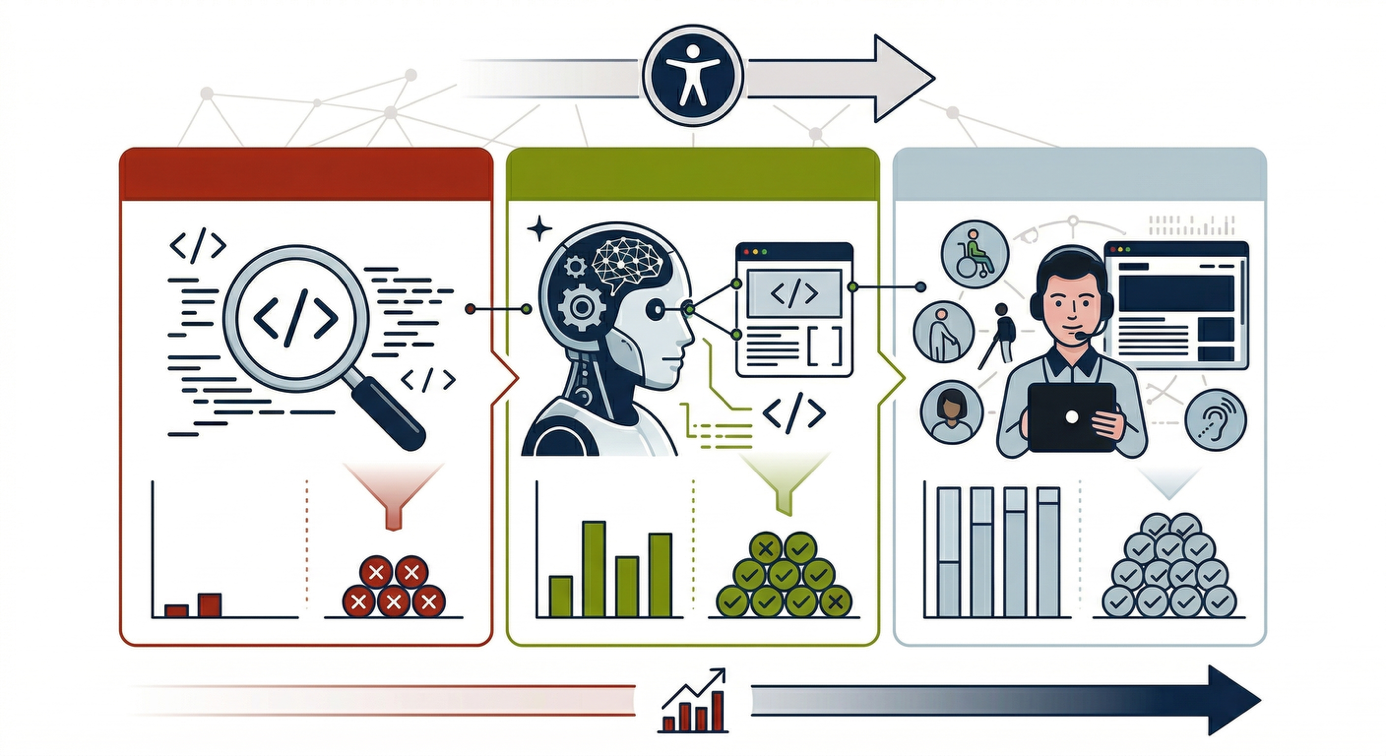 AI-genererad bild som illustrerar AI-agenter som genomför automatiska tester.