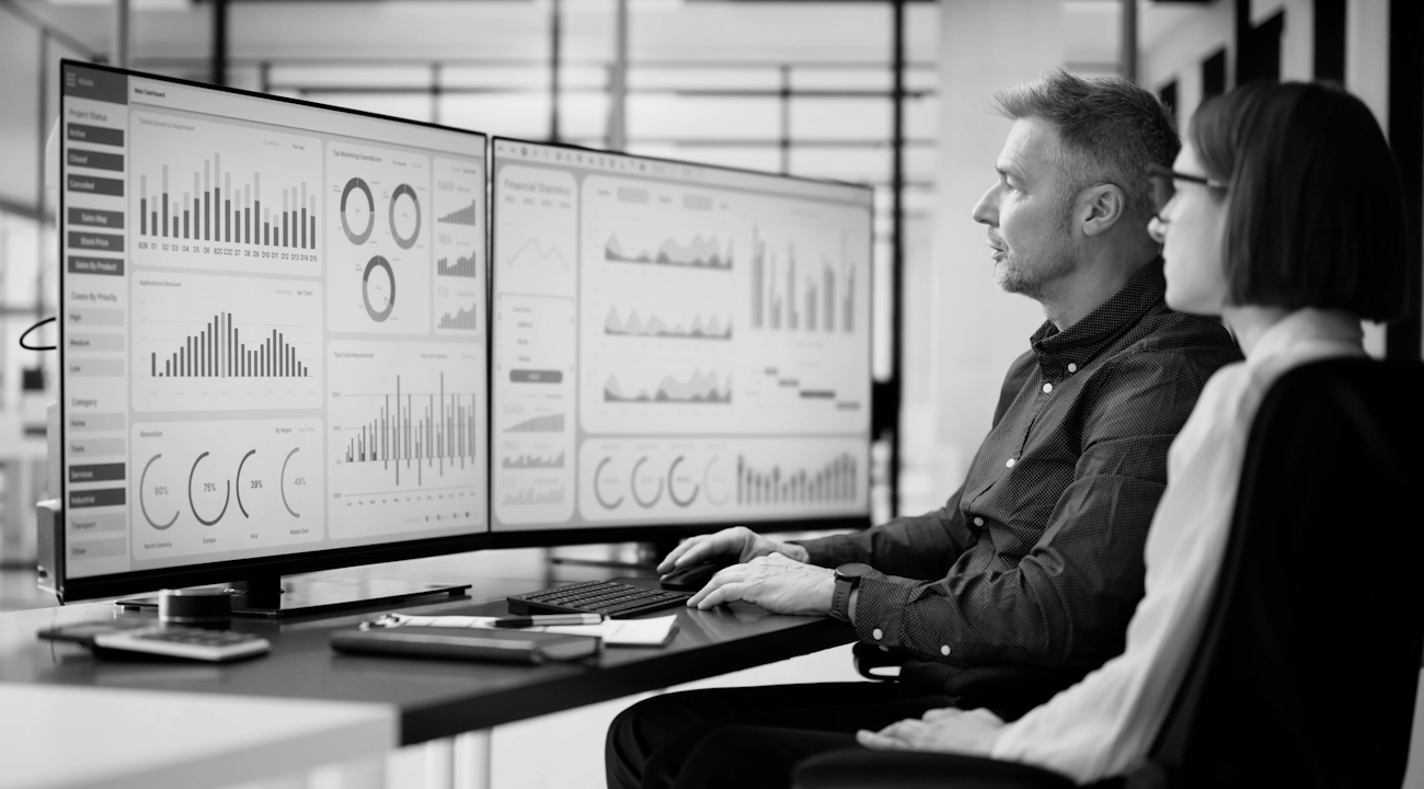 Dataanalytiker som använder dataanalys KPI